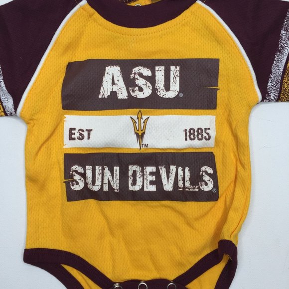 ASU Bodysuit Sweatpants Sun Devils Arizona State 0-3 Months Boys Girls Baby Set - Picture 3 of 7